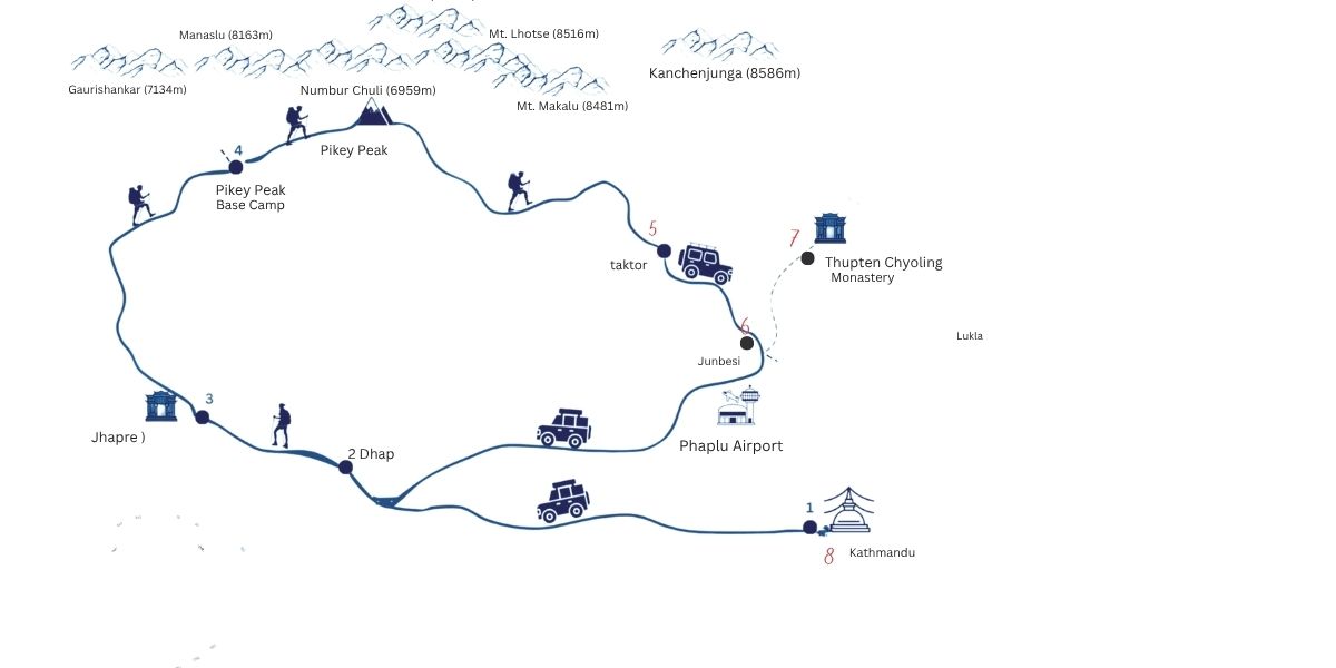 pikey peak trek map